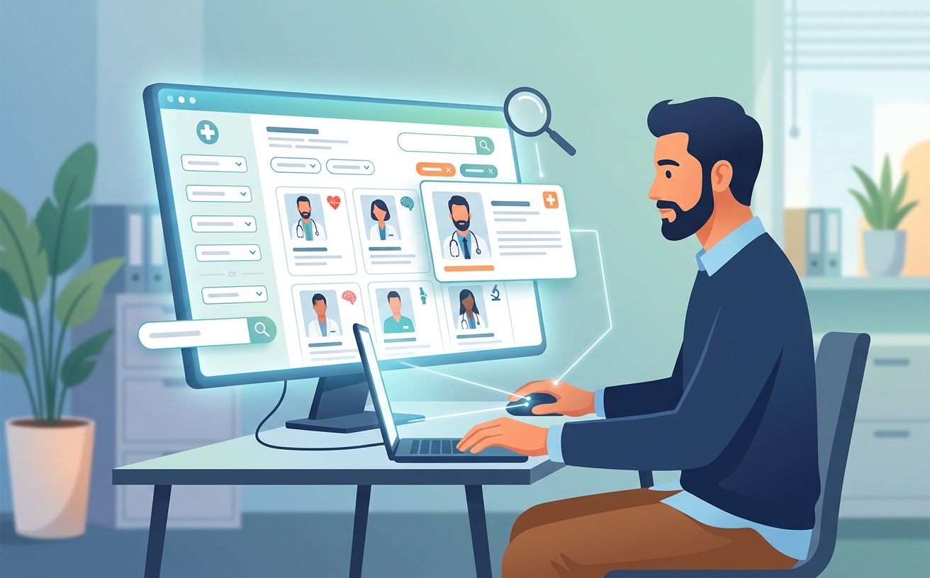 Interface for searching and finding medical specialists